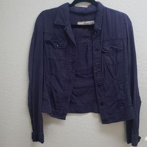 Anthropologie Level 99 Purple Button Up Jacket Medium EUC